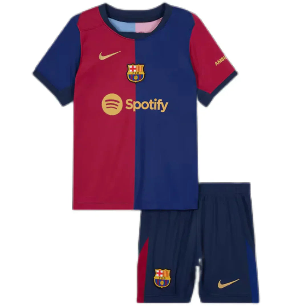 Soccer Kid's Barcelona Home Jersey+Shorts 2024/25 Football Jersey Retro - front view