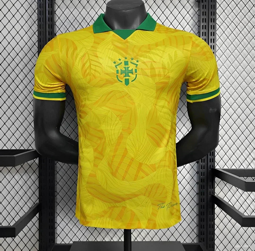 2025-2026 Player Version Brazil Commemorative Edition Yellow Jersey Football Jersey - front view