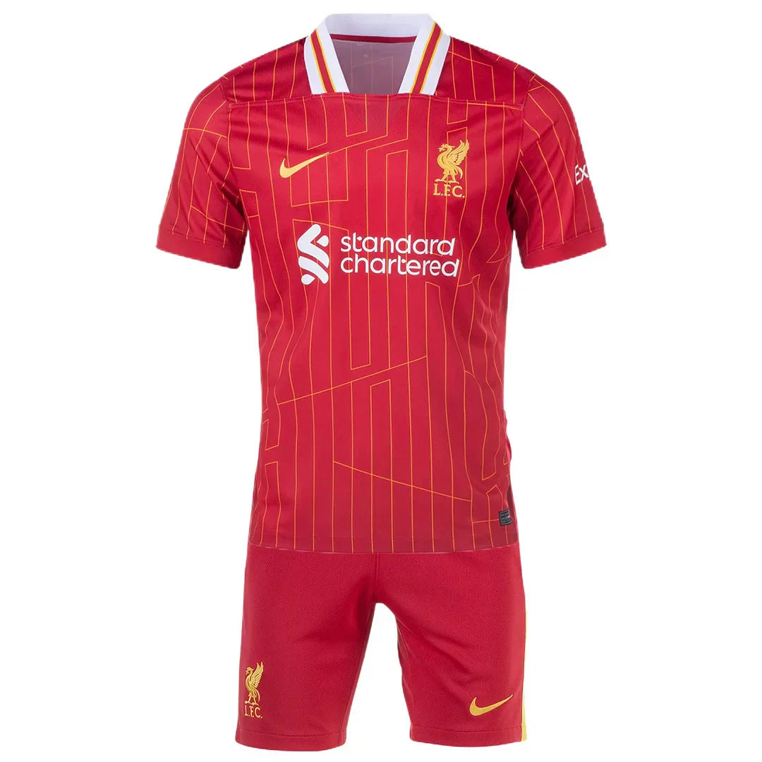 Soccer Kid's Liverpool Home Jersey+Shorts 2024/25 Football Jersey Retro - front view
