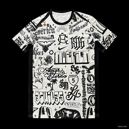 2025-2026 Club America 2025 Pre-Match Off-White Street-Style Graphics Jersey Football Jersey - front view