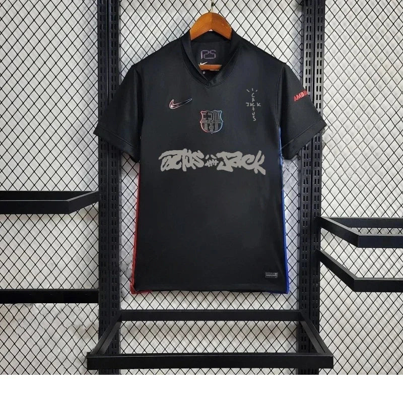 '-Black Travis Scott Jersey Football Jersey Retro - front view
