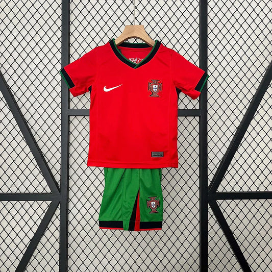 2024 Portugal Home Football Shirt Kids Size Football Jersey Retro - front view