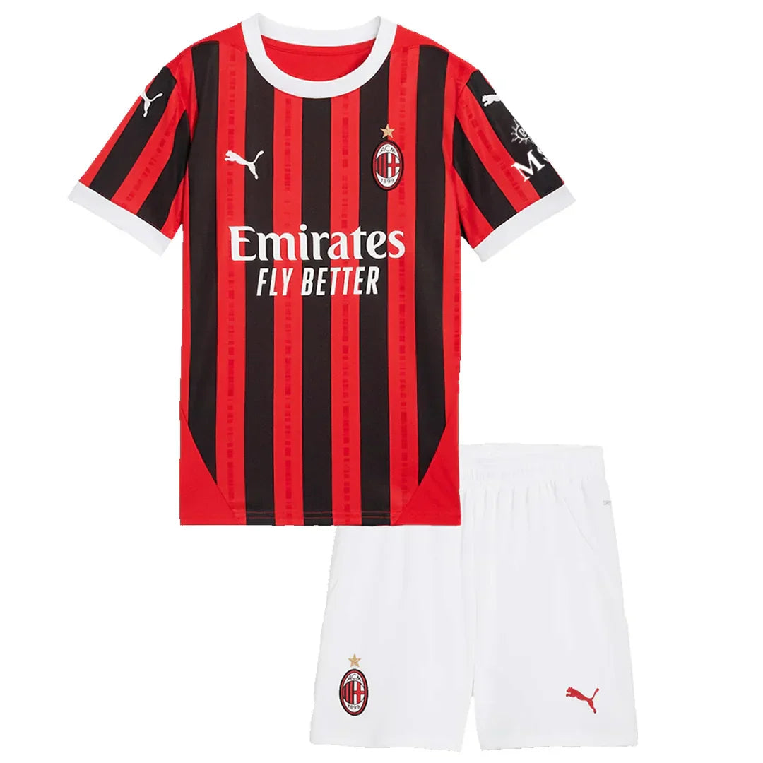 Soccer Kid's AC Milan Home Jersey+Shorts 2024/25 Football Jersey Retro - front view