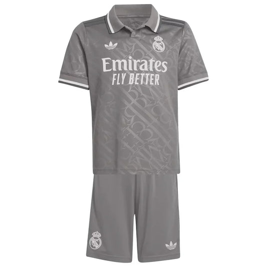 Soccer Kid's Real Madrid Third Jersey+Shorts 2024/25 Football Jersey Retro - front view