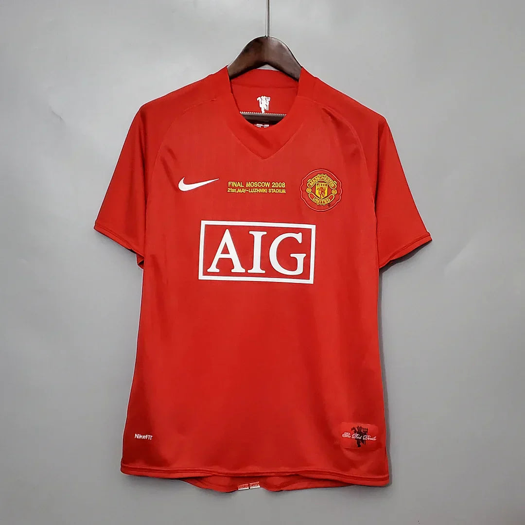 2007/2008 Retro Manchester United Home Champions League Edition Football Shirt Football Jersey - front view
