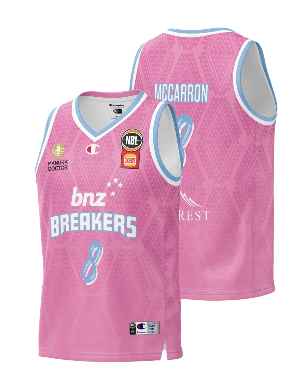 New Zealand Breakers 24/25 Primary Jersey - Mitch McCarron Football Jersey - front view