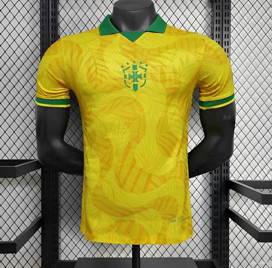2025-2026 Player Version Brazil Commemorative Edition Yellow Jersey Football Jersey - front view