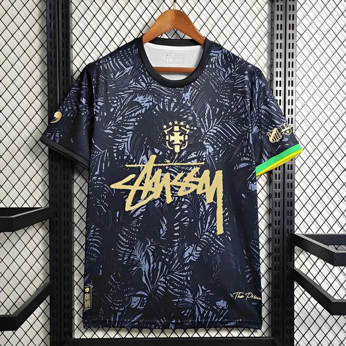 2024-2025 Brazil x Stussy Black Special Jersey Football Jersey Retro