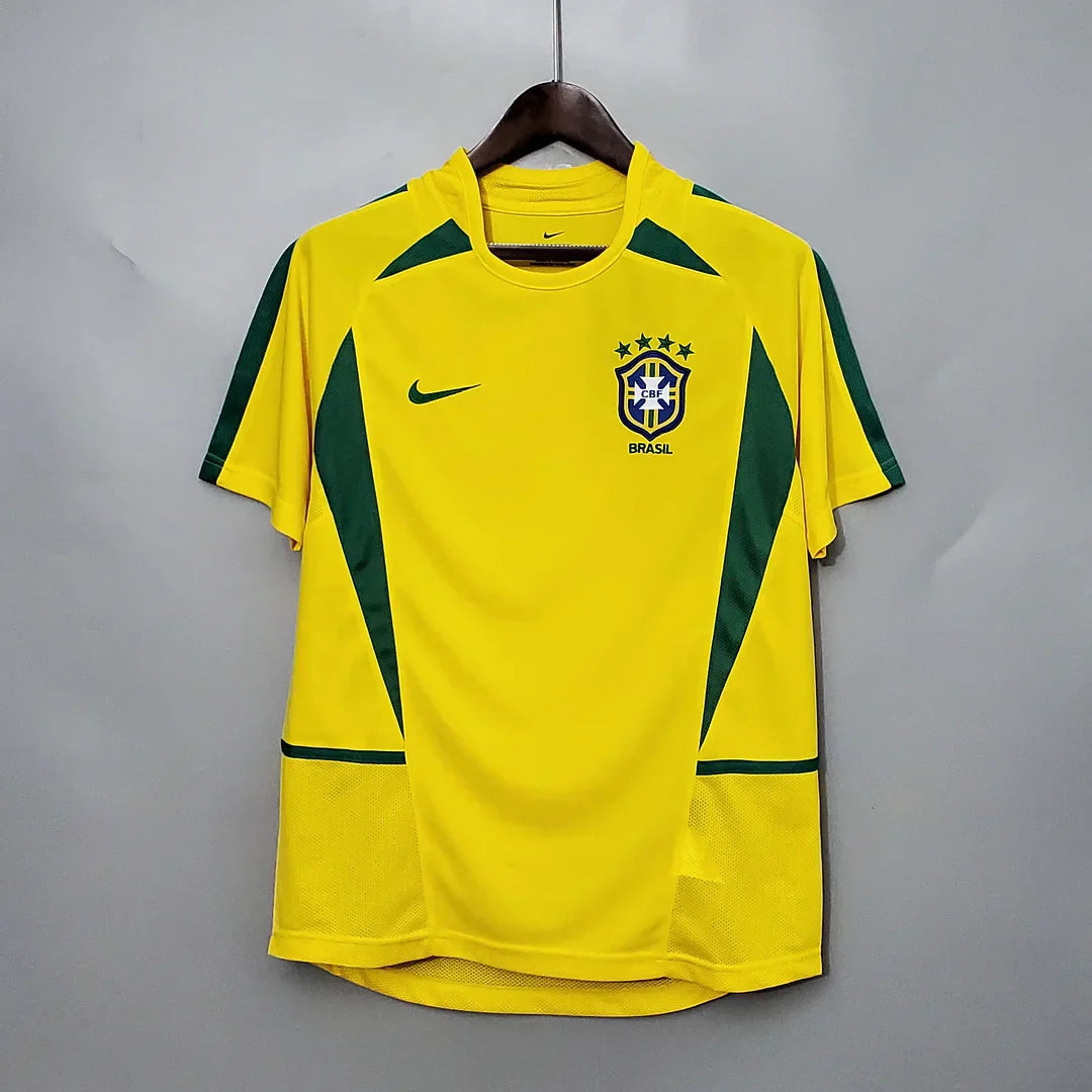 '-2002 Retro Brazil Soccer Jersey Home Football Jersey - front view
