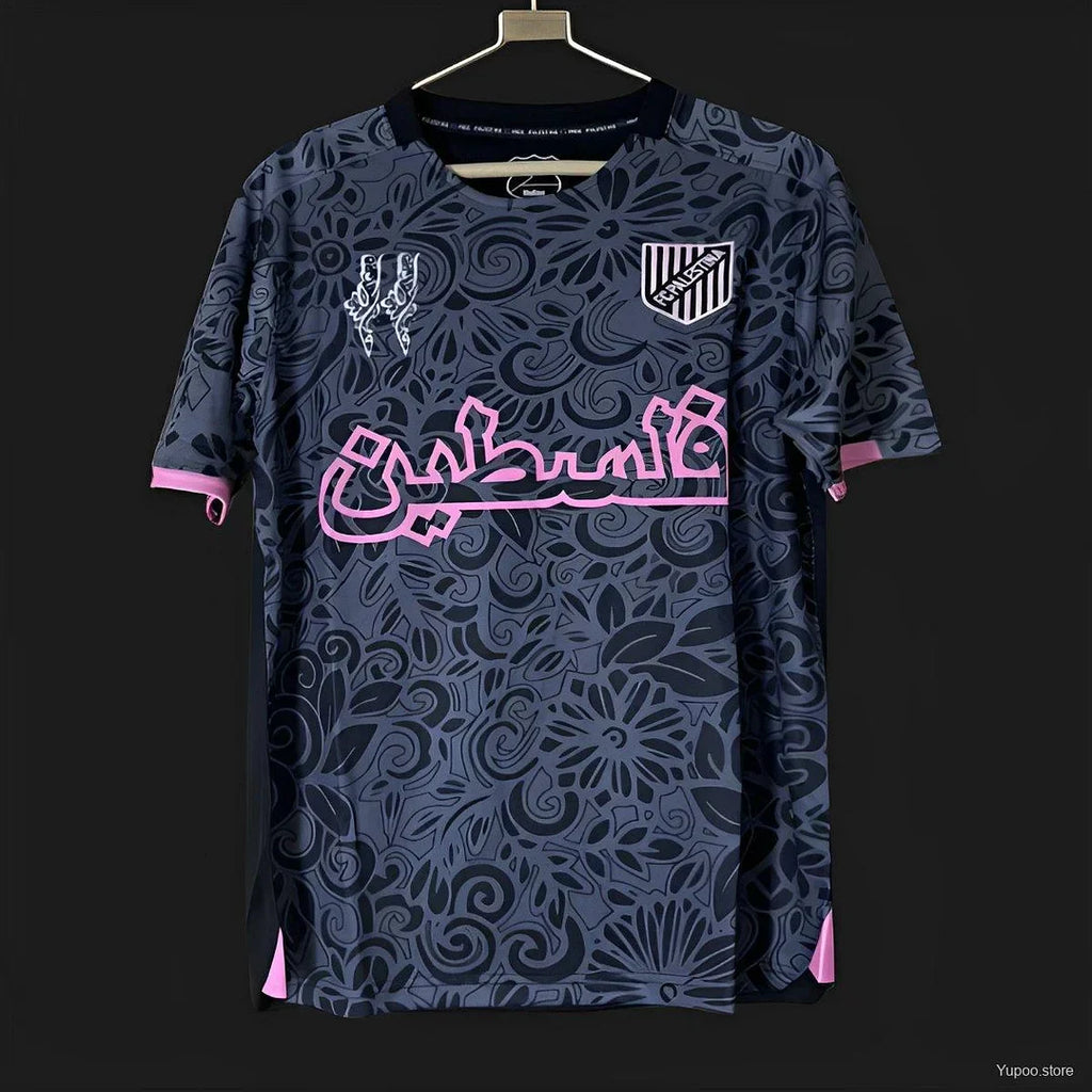 2025-2026 FC Palestine X Farrah Azam Collab Black Jersey Football Jersey - front view