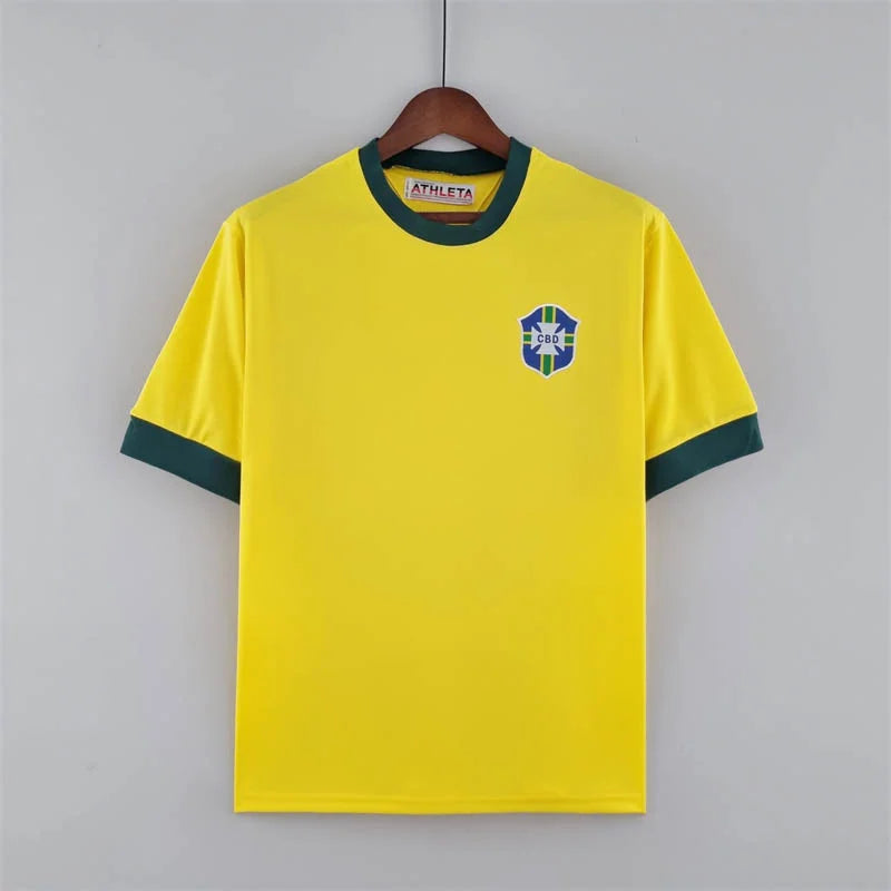 1970 Retro Brazil Home Soccer Jersey Football Jersey - front view