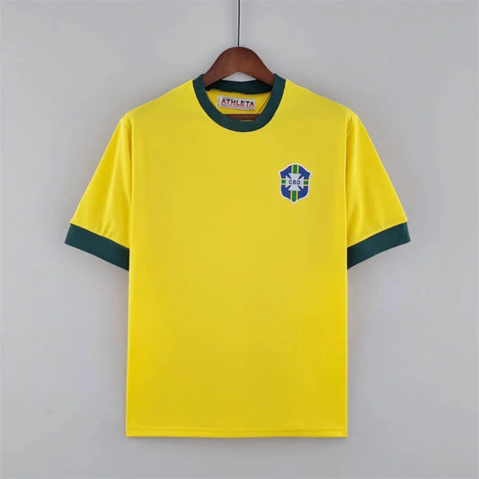 1970 Retro Brazil Home Soccer Jersey Football Jersey - front view