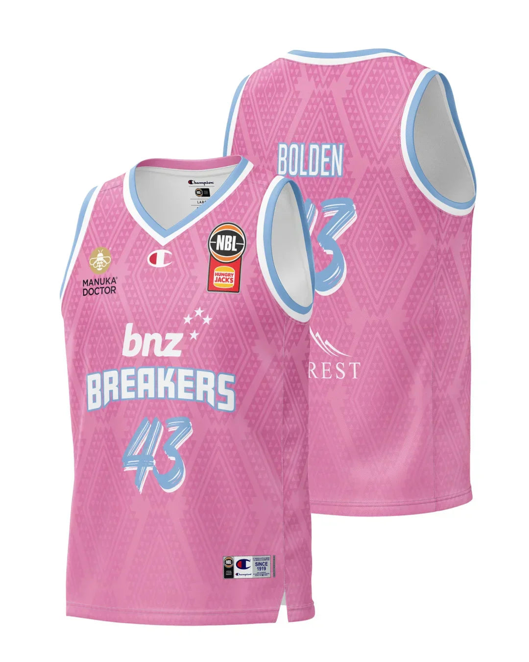New Zealand Breakers 24/25 Primary Jersey - Jonah Bolden Football Jersey - front view