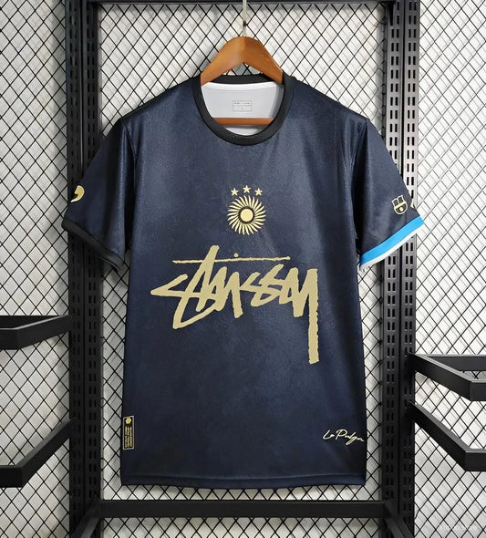 2024-2025 Argentina x Stussy Black Special Jersey Football Jersey Retro - front view