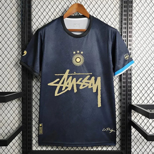 2024-2025 Argentina x Stussy Black Special Jersey Football Jersey Retro